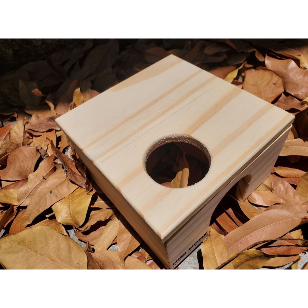 HiBi Home Mô Hình Nhà Ngủ Hầm Trú Cho Hamster Gỗ Thông Cao Cấp Kích thước 16*16*8cm