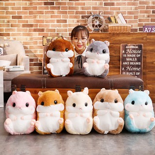 Dễ thương hamster gối chăn đồ chơi búp bê sang trọng xe đôi sử dụng đệm điều hòa không khí quà tặng kỳ nghỉ