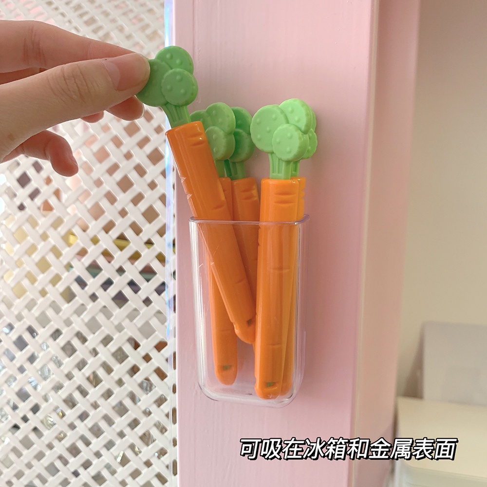 Set 5 Kẹp Niêm Phong Túi Thức Ăn Hình Cà Rốt Dễ Thương