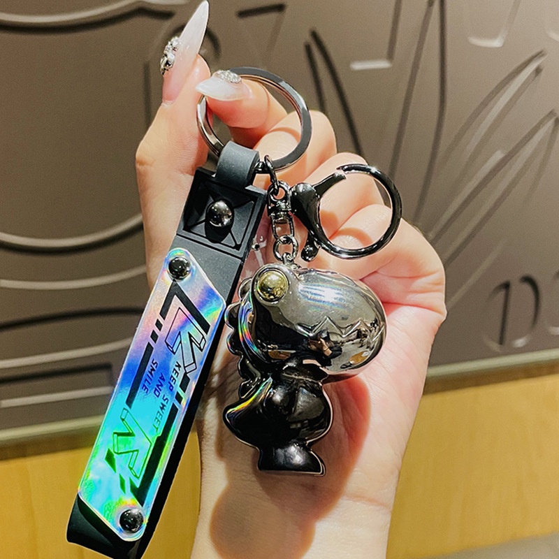 Móc Khóa Khủng Long Mạ Điện Màu gradient Sáng Tạo