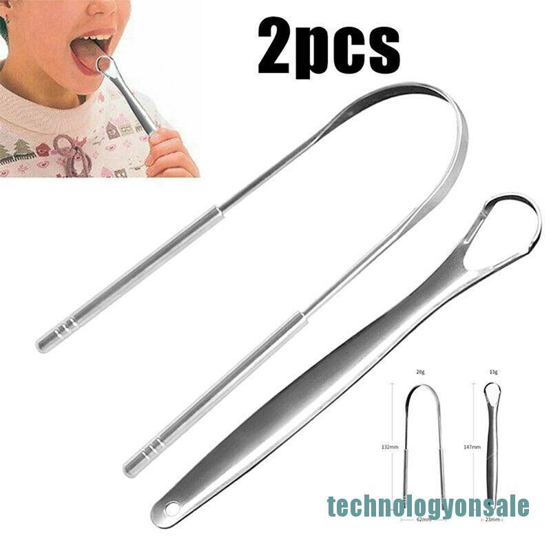 Bộ 2 Dụng Cụ Cạo Lưỡi Bằng Thép Không Gỉ Chất Lượng Cao