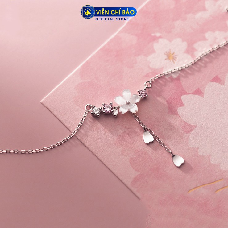 Dây chuyền bạc nữ mặt Hoa Anh Đào chất liệu bạc 925 thời trang phụ kiện trang sức nữ Viễn Chí Bảo D400513