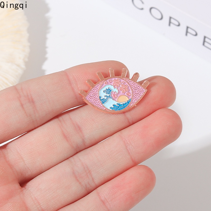 Ghim cài áo Miss Zoe bằng kim loại tráng men hình đôi mắt hoàn hảo dễ thương thích hợp làm quà tặng