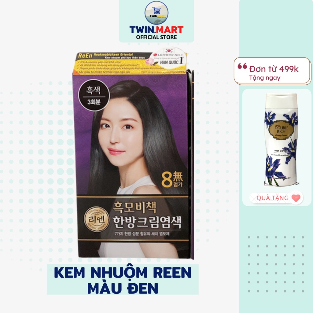 MÀU ĐEN - Kem nhuộm phủ bạc thảo dược Hàn quốc REEN HEUKMOBICHAEK ORIENTAL CREAM