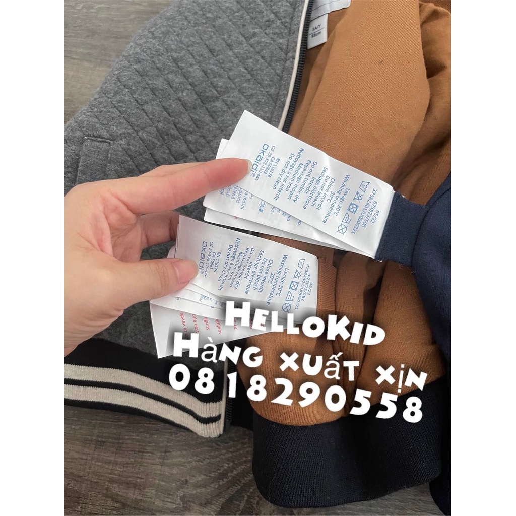A544 - Áo khoác nỉ trần bông dáng bomber bé trai