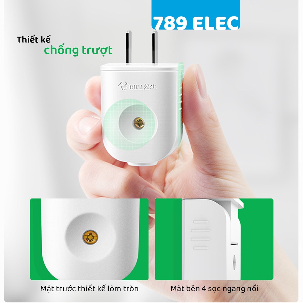 Phích cắm điện Bull 10A xoay 90 độ