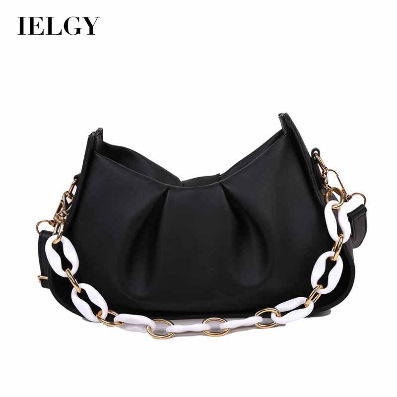 Túi đeo chéo vai IELGY hình đám mây đơn giản có dây xích phong cách Hàn Quốc dành cho nữ