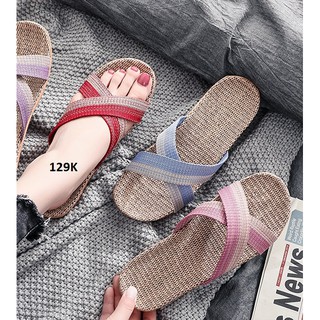 Dép cói đi biển chéo quai unisex