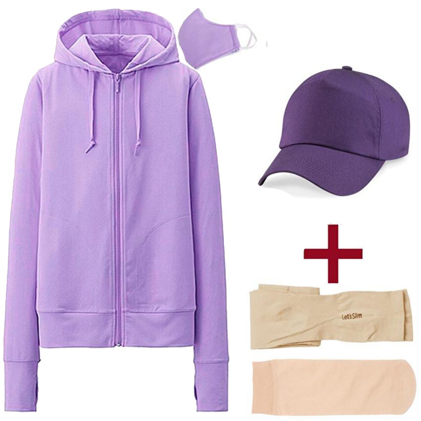 Bộ Áo Chống Nắng Nữ Kèm Khẩu Trang + Mũ Lưỡi Trai + Găng Tay + Tất ( Nhiều màu) | BigBuy360 - bigbuy360.vn