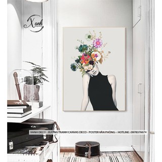 Tranh canvas cô gái ấn tượng TCVG30 tặng đinh treo tranh