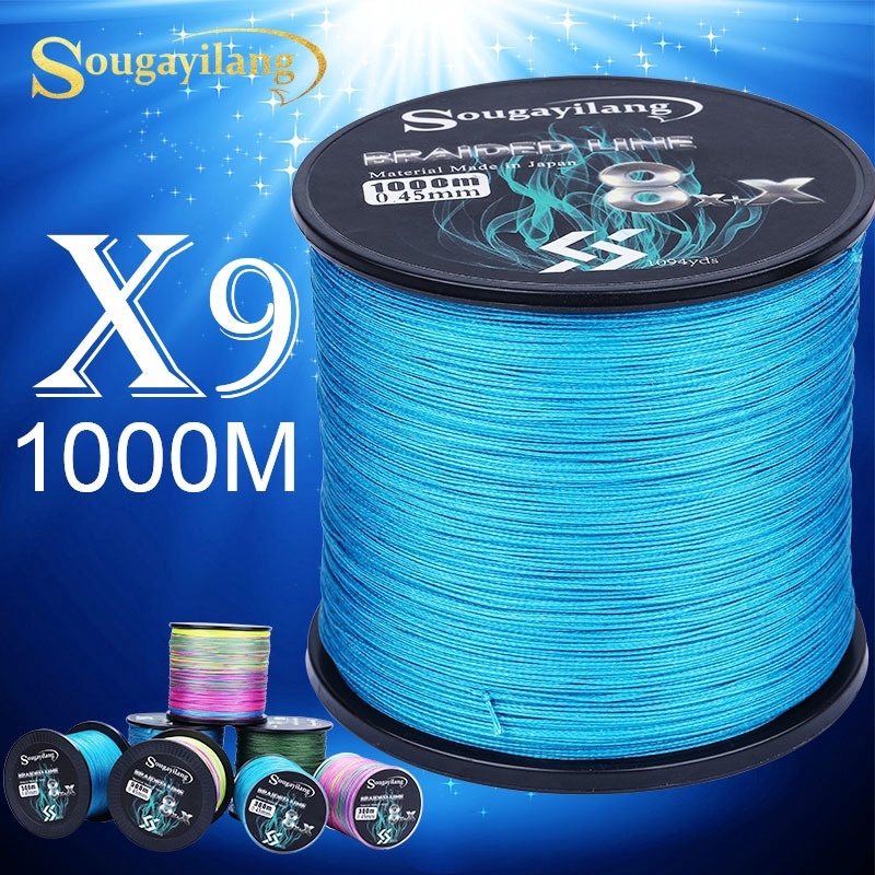 Cuộn Dây Câu Cá Sougayilang Đa Năng Bện 8+1x Sợi PE Dài 1000M
