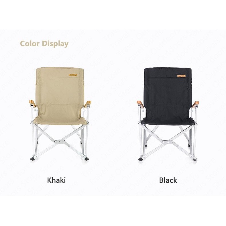 Ghế gấp khung nhôm tay vịn gỗ du lịch cắm trại câu cá Naturehike NH19JJ004 I NH20JJ032
