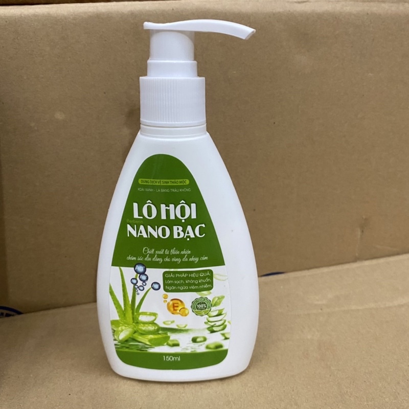 Dung dịch vệ sinh phụ nữ LÔ HỘI NANO BẠC - Dung dịch vệ sinh thảo mộc xoài xanh lá bàng trầu không trà xanh Nano bạc