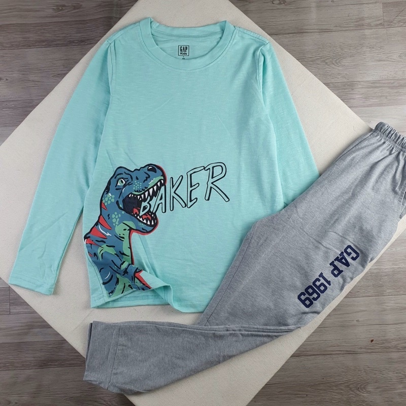 Bộ dài tay cotton thun xước cho bé trai 6-16T