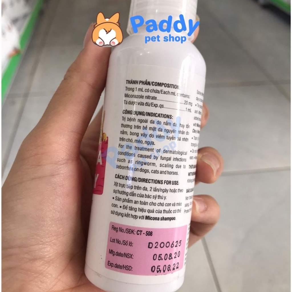 Xịt Ngừa Nấm Micona Spray Cho Chó Mèo (100ml)