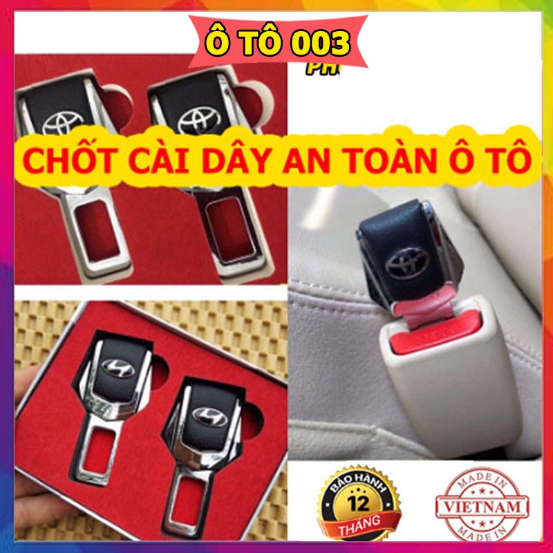 [Mã LIFEAUMAY giảm 10% tối đa 30k đơn 150k] Chốt cài dây an toàn loại Cao cấp có full Logo Hãng xe ( 1 cặp )