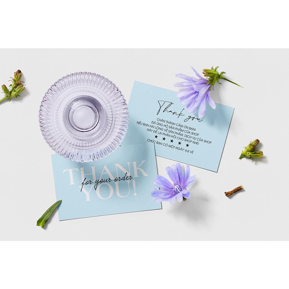 Thiệp cảm ơn Combo 100 cái, làm thư và card cảm ơn tặng khách hàng thúc đẩy đánh giá shop