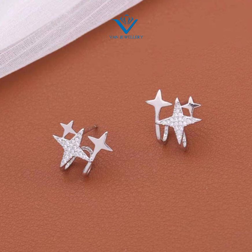 Khuyên tai bạc Khuyên sao sáng ôm vành tai Van Jewelry V10760