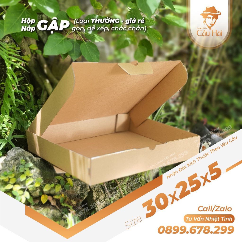 Set 20 hộp carton nắp GẬP 30x25x5