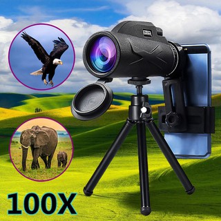Kính Viễn Vọng Một Mắt Phóng Đại 80x100 Di Động HD Không Thấm Nước Với Chân Máy Và Kẹp Chuyên Nghiệp