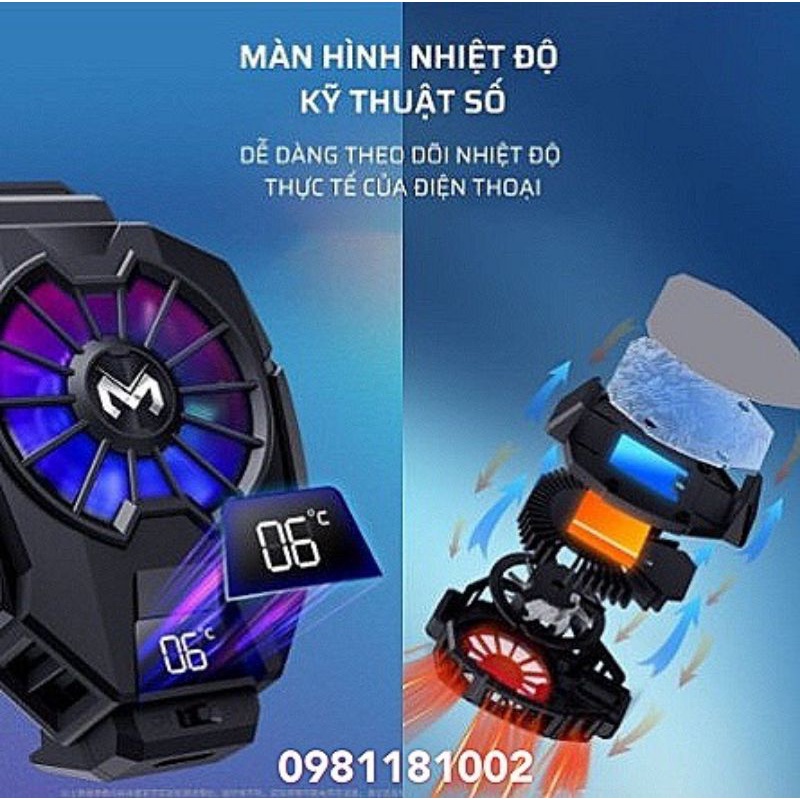 MEMO DL05 | QUẠT TẢN NHIỆT SÒ LẠNH cho điện thoại, Màn hình LED hiển thị nhiệt độ, LED RGB | BigBuy360 - bigbuy360.vn