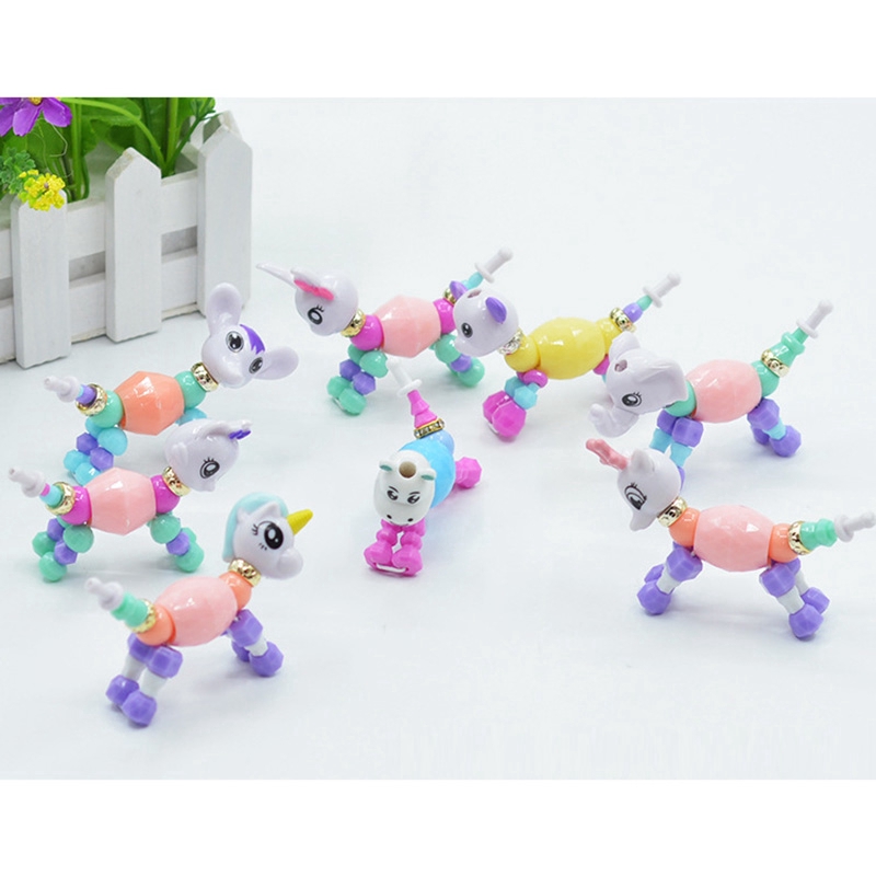 Phụ kiện thời trang cho bé gái Twisty Petz, Vòng tay hình thú kỳ lân dễ thương, Đồ chơi vòng tay đính cườm vui nhộn