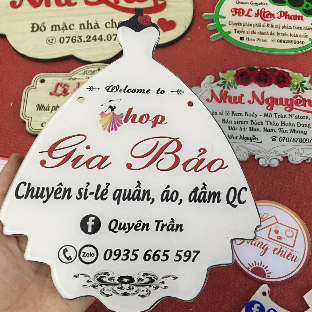 Bảng hiệu mica - Thiết kế theo yêu cầu - in thông tin shop của bạn