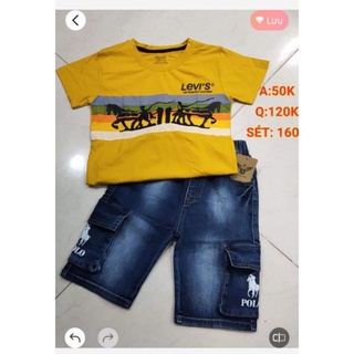 set áo+quần jean cho bé trai