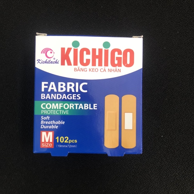 Băng dính cá nhân Kichigo,dính chắc, co giãn thoải mái, mềm mại thoáng khí. Băng dính vết thương Urgo Zilgo