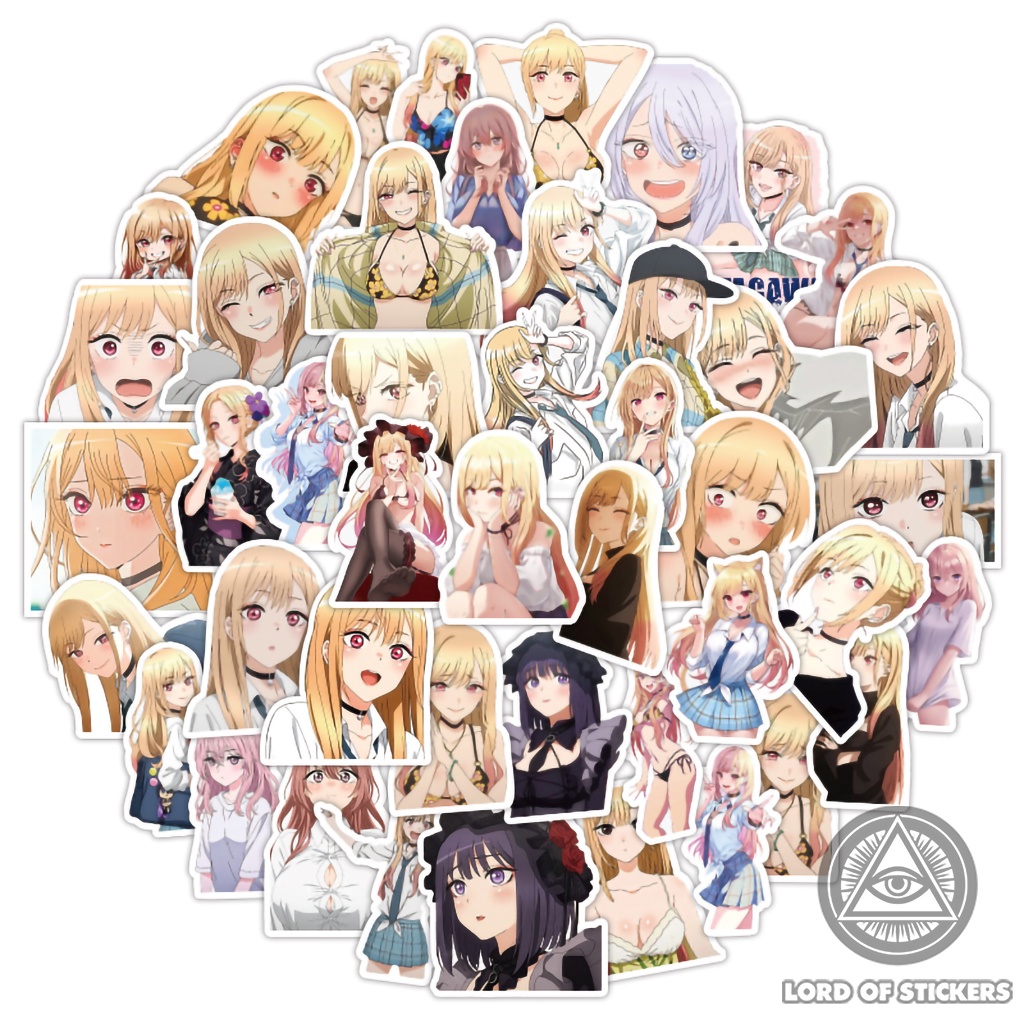 Set 50 Hình Dán My Dress-Up Darling Sticker Marin Kitagawa Anime Manga Chống Thấm Nước Trang Trí Mũ Bảo Hiểm, Laptop, Sổ