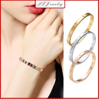 Vòng tay thép titan mạ vàng hồng 18K