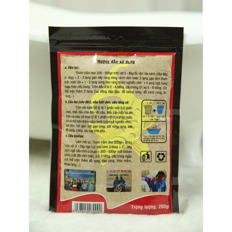 Mồi câu cá Trắm Đen  - đặc trị cá trắm đen