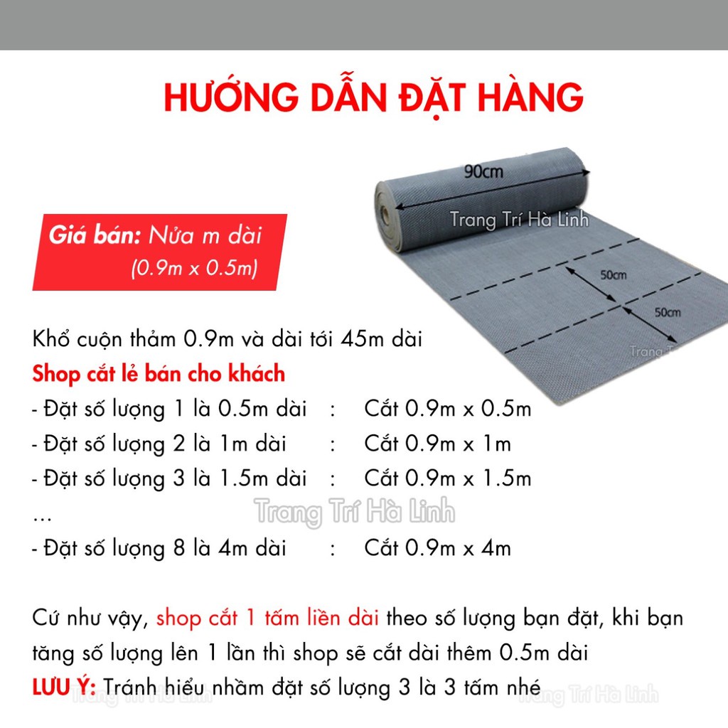 Thảm nhựa lưới chống trơn trượt nhà tắm khổ 90cmx50cm