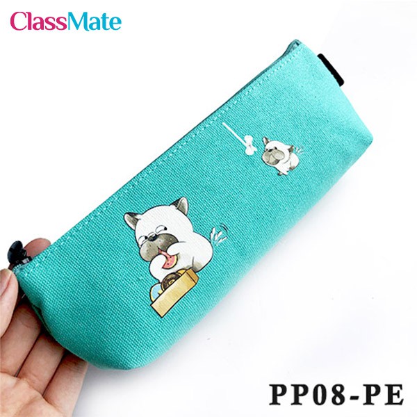 Túi đựng bút dẹt vải canvas petsClassmate PP08-PE