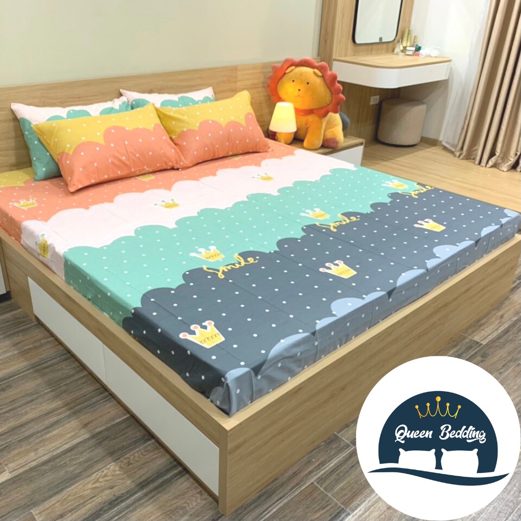 Ga Giường Và Vỏ Gối Cotton Bo Chun Mùa Hè Thoáng Mát, Bộ Ga Gối Nhiều Họa Tiết