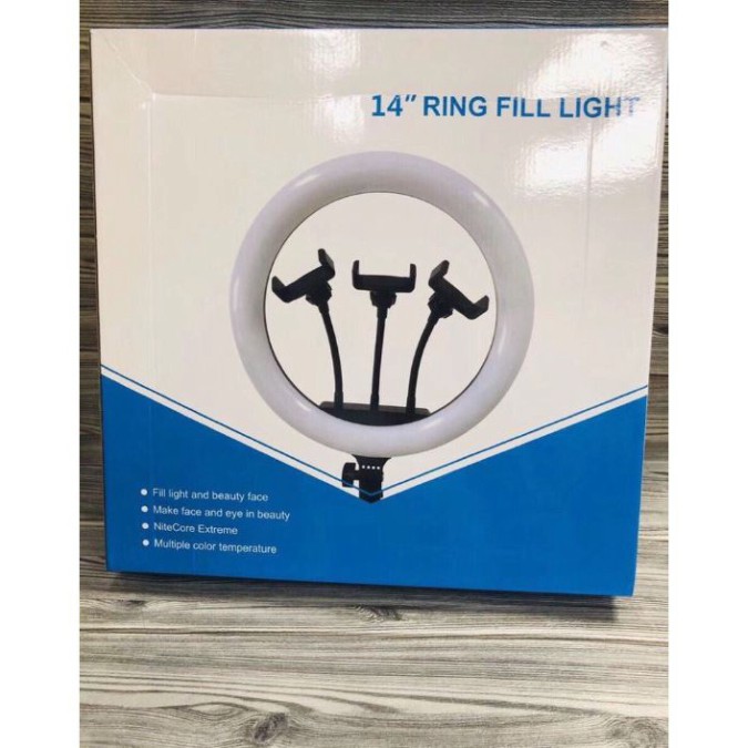 Bộ đèn live stream LC 360 (36CM) 3 kẹp điện thoại, chụp hình make up, quay tiktok bigo livestream fa