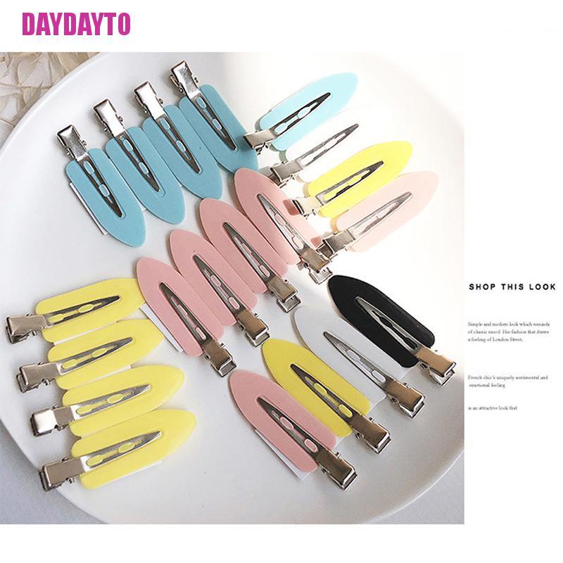 Set 4 Kẹp Tóc Kim Loại Không Đường May Dễ Thương Cho Nữ