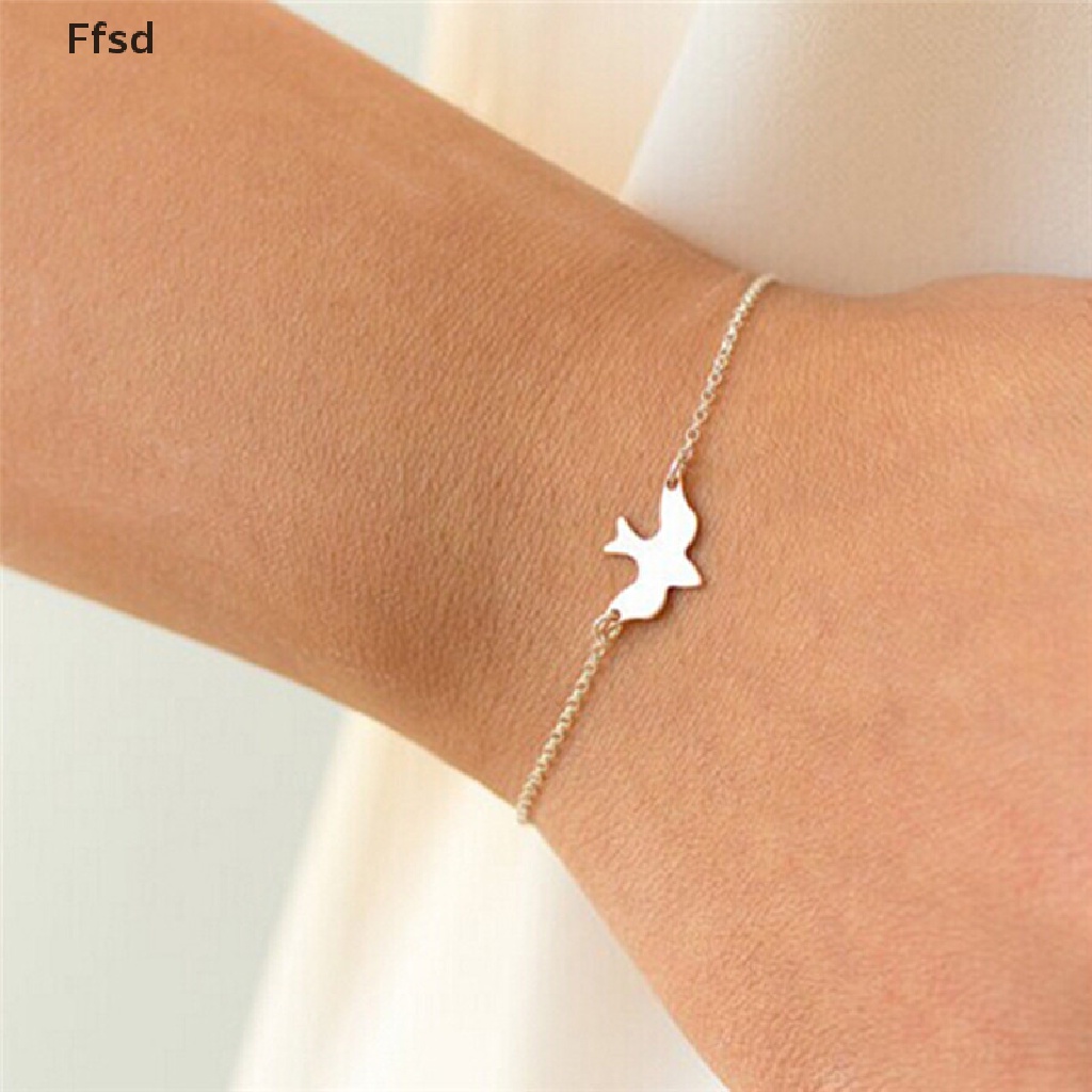 {Ffsd} Vòng Đeo Tay Hình Chim Bồ Câu Nhỏ Nhắn Hòa Bình Bay Dễ Thương *