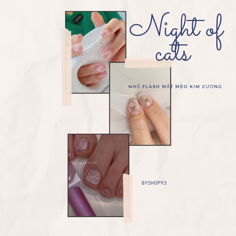 [Cats me nail] Nhũ flash mắt mèo kim cương cao cấp Hàn Quốc tách lẻ collection Night of cats (1pcs)