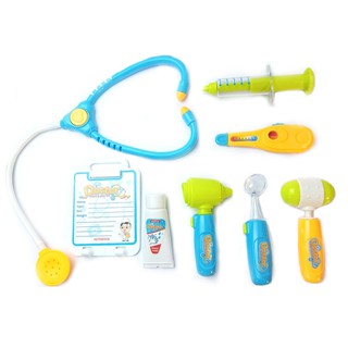 Bộ đồ chơi bác sĩ - Màu xanh có đèn báo Sp làm từ nhựa nguyên sinh An toàn