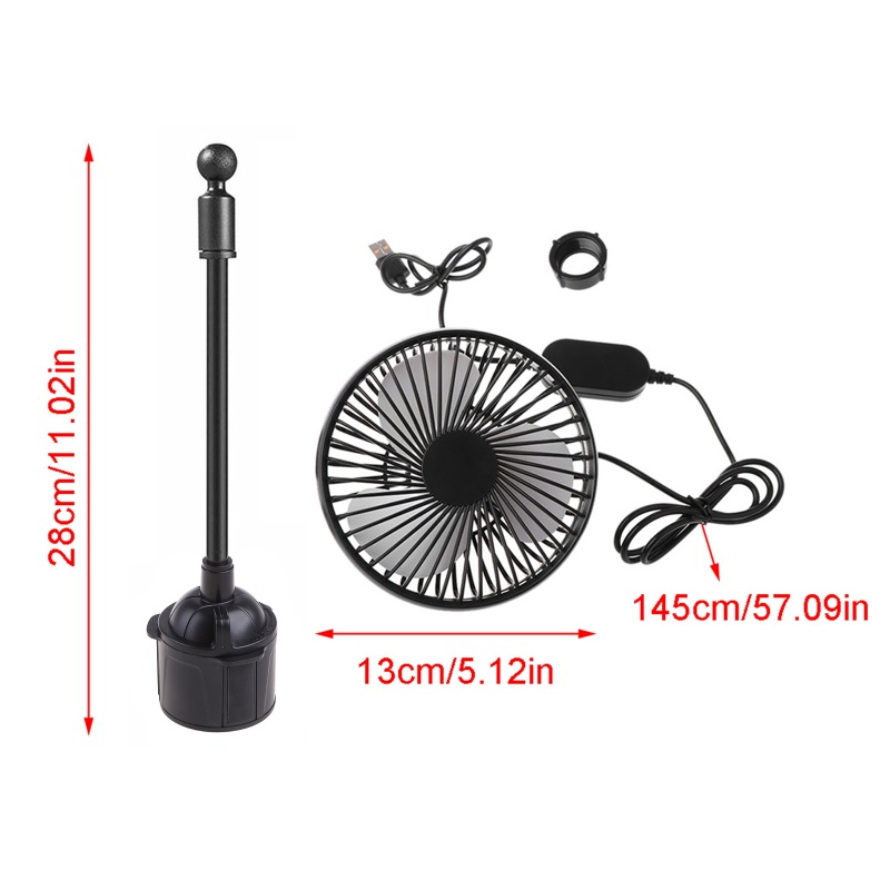 Giá Đỡ Cốc Xe Hơi NAMA 5Inch Quạt 360° Cổ Ngỗng Xoay Tròn Cỡ Lớn 3 Tốc Độ Chất Lượng Cao