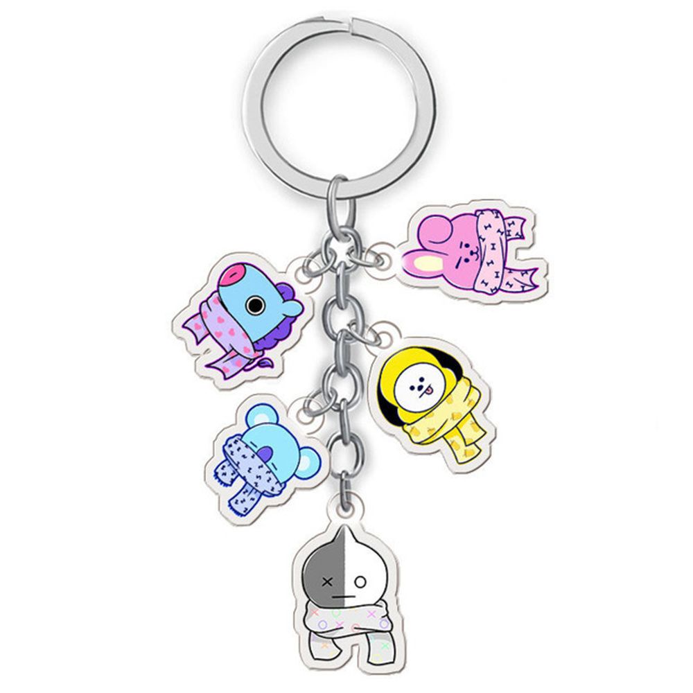 Móc khóa hình ngôi sao bằng acrylic phong cách Hàn Quốc