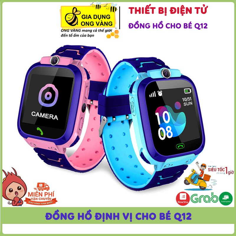 Đồng Hồ Thông Minh Định Vị Trẻ Em Q12, Đồng Hồ Giám Sát, Gọi Điện, Video Call, Chống Nước Ip67, Bảo Hành 12 Tháng