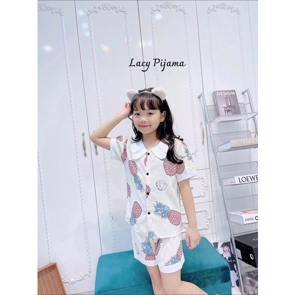Bộ đồ ngủ Pijama bé gái, vải mango size 17-42kg