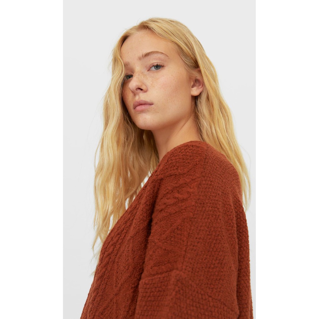 Áo cardigan họa tiết bện thừng Stradivarius Trung | BigBuy360 - bigbuy360.vn