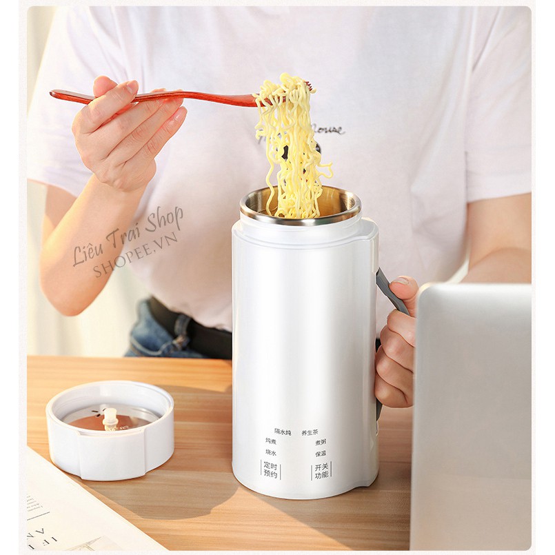 Nồi điện mini du lịch thông minh ấm điện siêu tốc mini nồi nấu mì tôm 600ml