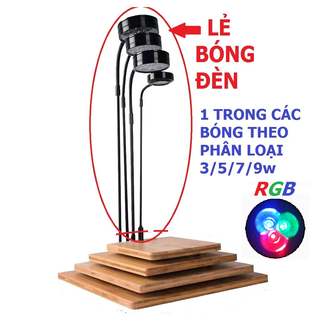 Đèn đế gỗ BamBoo 3W   - led kệ gỗ 3W- đèn thủy sinh-tiểu cảnh - phụ kiện thủy sinh- shopleo
