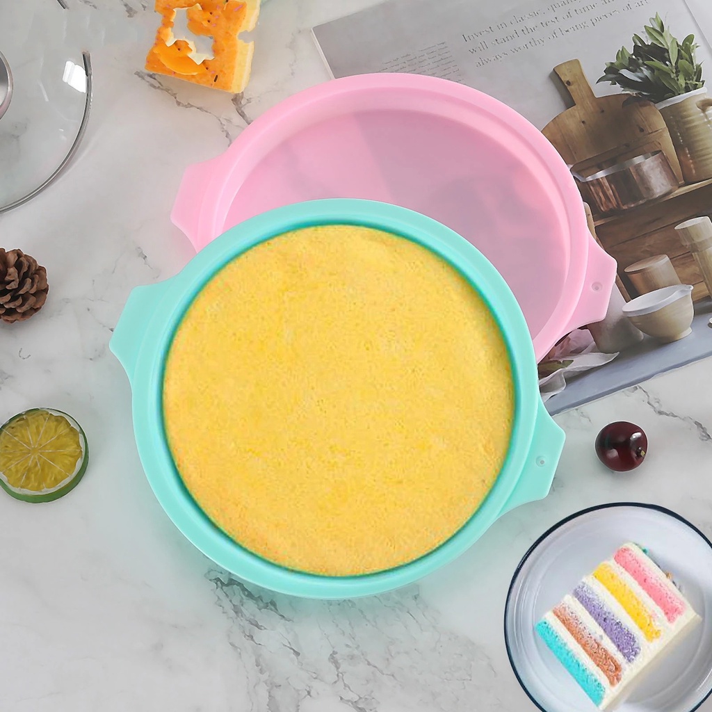Khuôn Làm Bánh Bằng Silicone Chống Dính Hình Tròn 6 / 8 inch