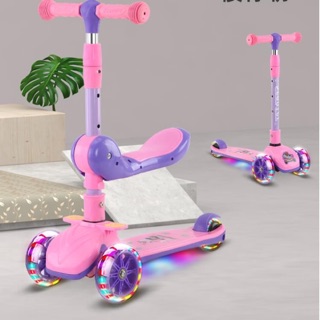 Xe trượt scooter 2 in 1 , có đèn và nhạc, vừa nhún vừa chạy (có hình feedback)