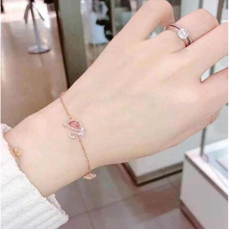 Set lắc tay và dây chuyền Swarovski thiên nga